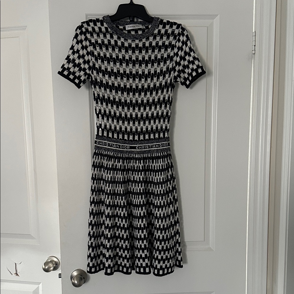 Dior Monochrome Knit Mini Dress